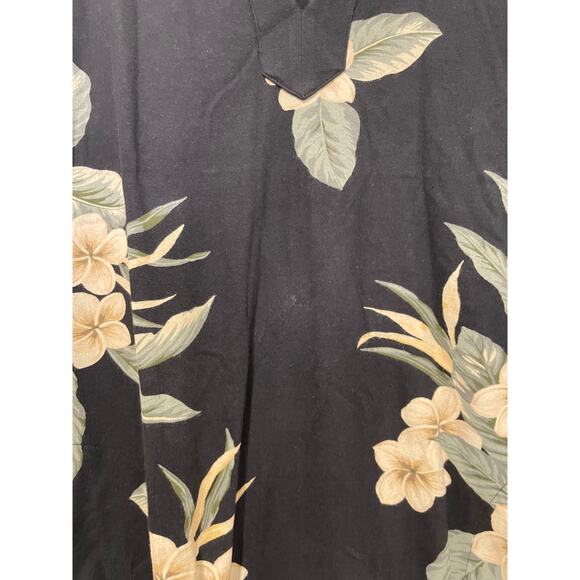 Land's End No Iron Sleeveless Button-Up Shirt Black Plumeria Women's S/P (6-8) - Picture 6 of 7